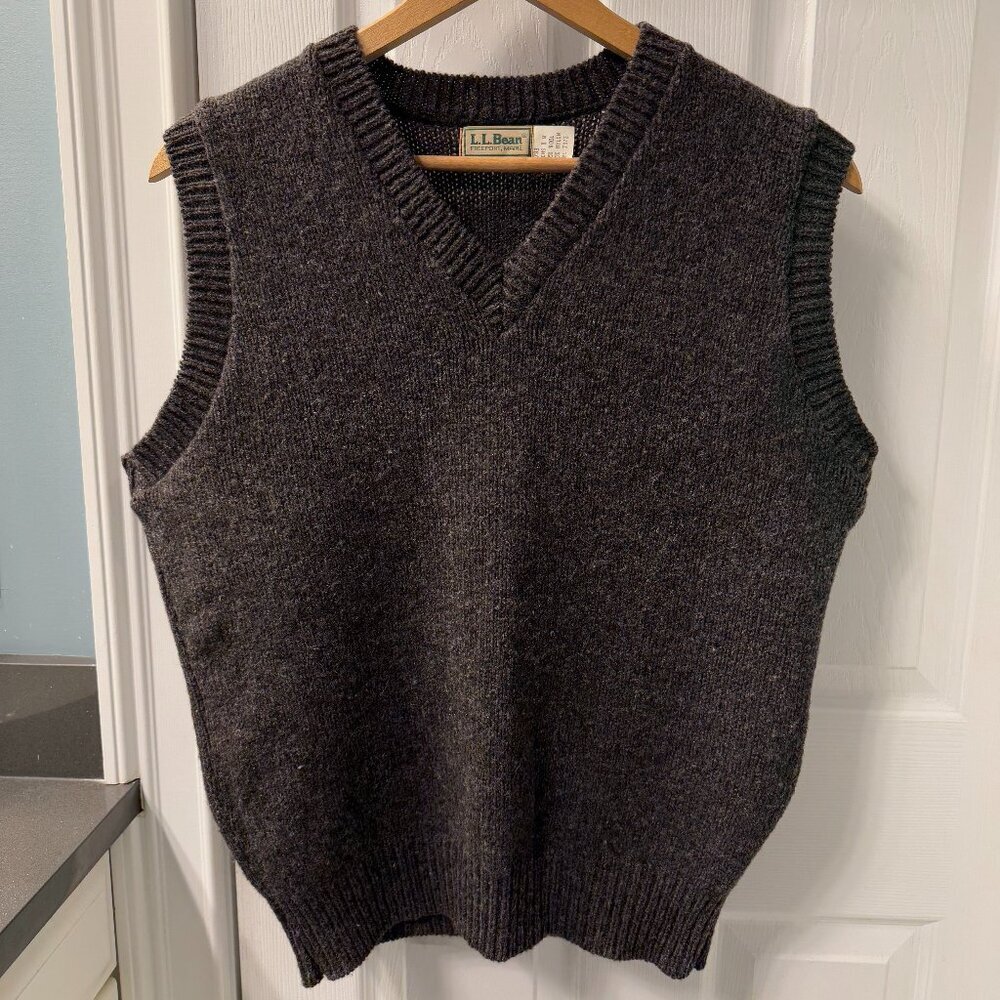 L.L. Bean Dark Gray V-Neck Sweater Vest